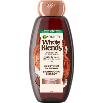 Garnier Whole Blends Coconut Oil & Cocoa Butter Scent Smoothing Shampoo for Frizzy Hair Paraben-Free Nourishing Unisex