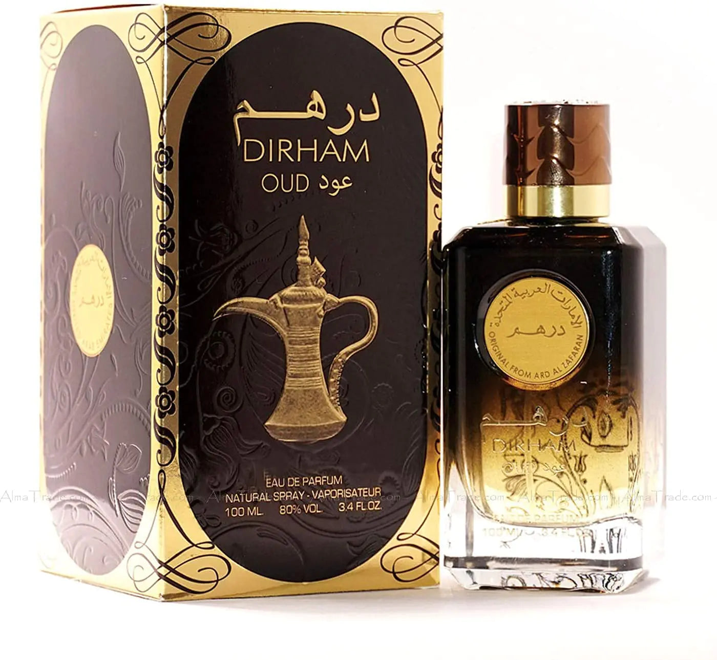 Ard Al Zaafaran Dirham Oud Eau De Parfum Spray 3.4 Ounce (Unisex)