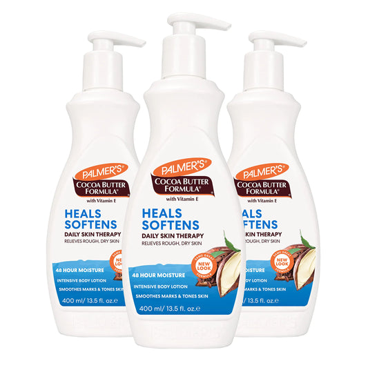 Palmers Cocoa Butter Formula Daily Skin Therapy Cocoa Butter Body Lotion for Dry Skin Hand & Body Conditioner Pump Bottle13.5 Oz (Pack of 3)